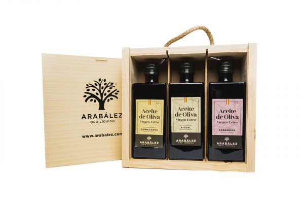 Estuche 3 variedades Aceite de Oliva Virgen Extra Arabález. Picual, Cornicabra, Arbequina (500 ml.) - Imagen 2