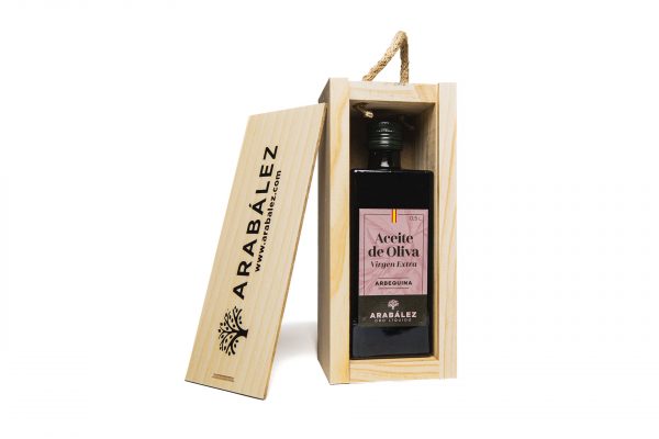 Estuche individual Aceite de Oliva Virgen Extra Arabález. Variedad Arbequina 500ml.
