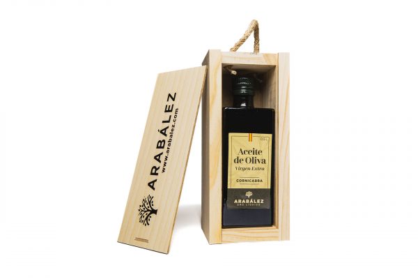 Estuche individual Aceite de Oliva Virgen Extra Arabález. Variedad Cornicabra 500ml.