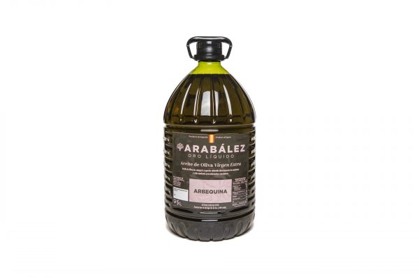 Garrafa de aceite de Oliva Virgen Extra Arabález. Variedad Arbequina 5L.