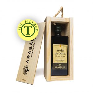 Estuche individual Aceite de Oliva Virgen Extra Arabález. Variedad Cornicabra 500ml. SIN FILTRAR